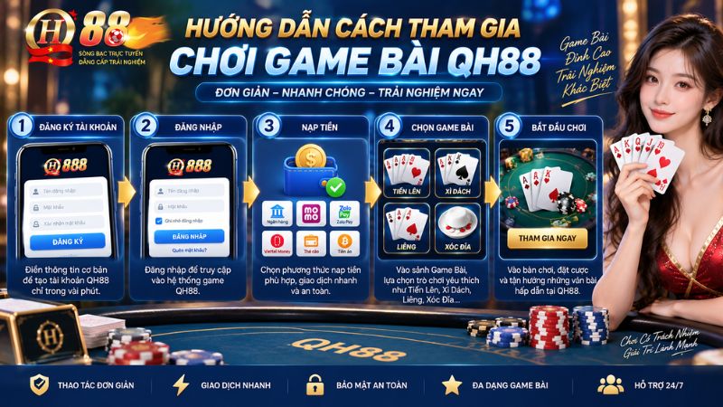 Hướng Dẫn Cách Tham Gia Chơi Game Bài QH88
